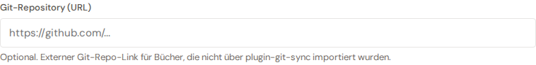 Repository-URL-Feld im Metadaten-Tab